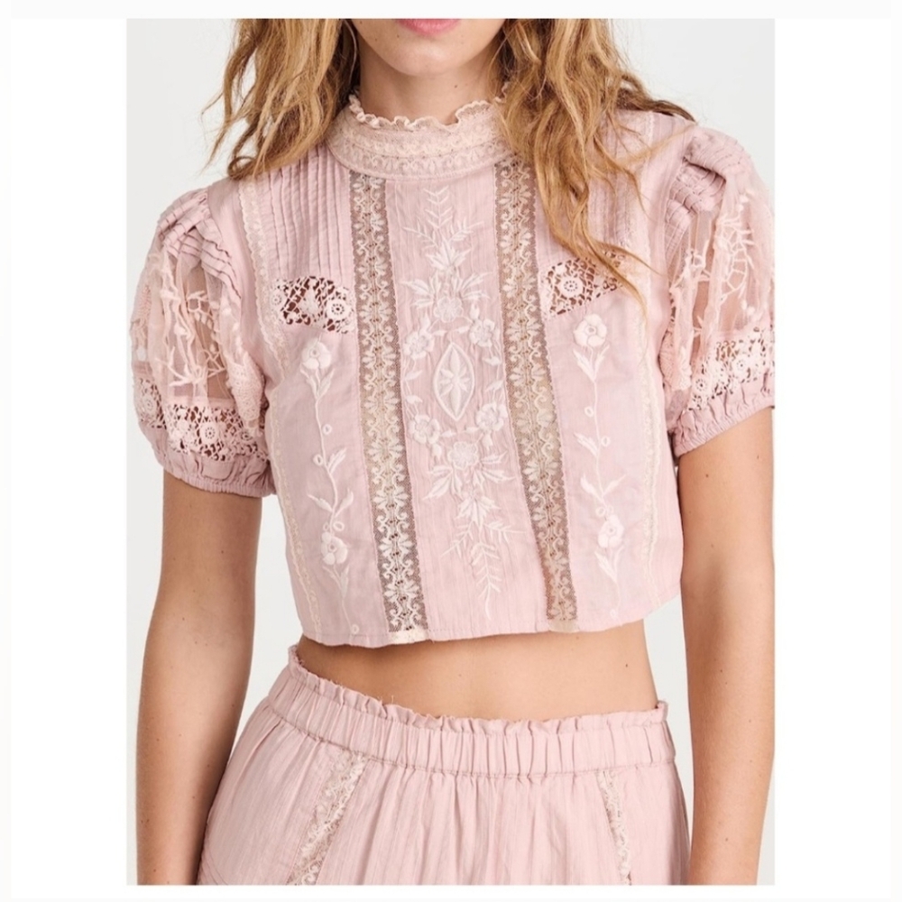 LoveShackFancy Indira Crop Top